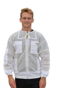 3 layer mesh ventilated beekeeping jacket with fencing veil